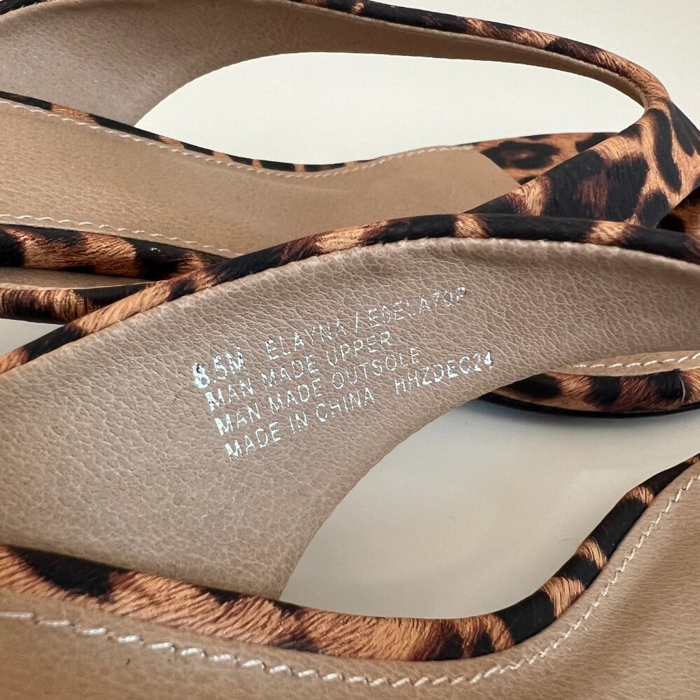 ESPRIT "Elayna" Animal Pring Thong Shoe Sandals - Black Tan - Size 8.5 - Picture 5 of 7